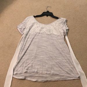 Grey blouse with bow tie!!